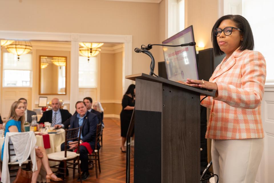 Council Member Keasha Haythe provides remarks during the Talbot County Business Appreciation Summit.