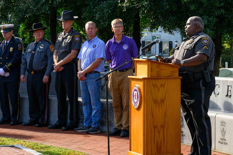 Deputy John Coleman, Talbot County Sheriff's Office, sings Amazing Grace. Photo courtesy of Easton EDC/Cal Jackson